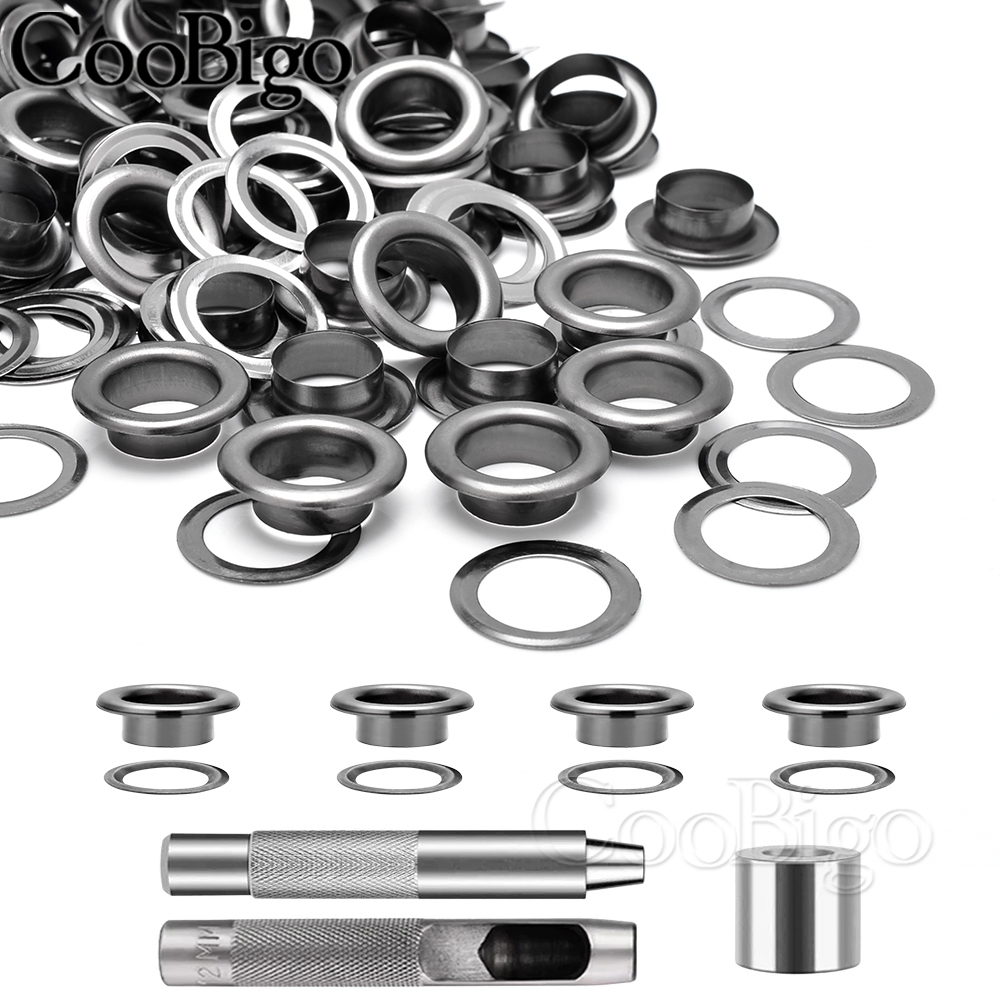Leatherwork Eyelets - Metalen doorvoergereedschapsset Doorvoertules Oogjes Punch Installer