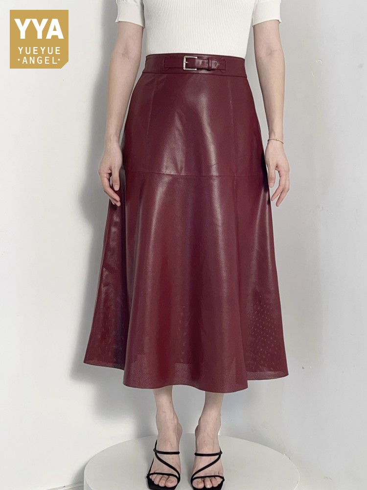 Leather Work Outfit - Nieuwe mode dames uitgehold hoge taille