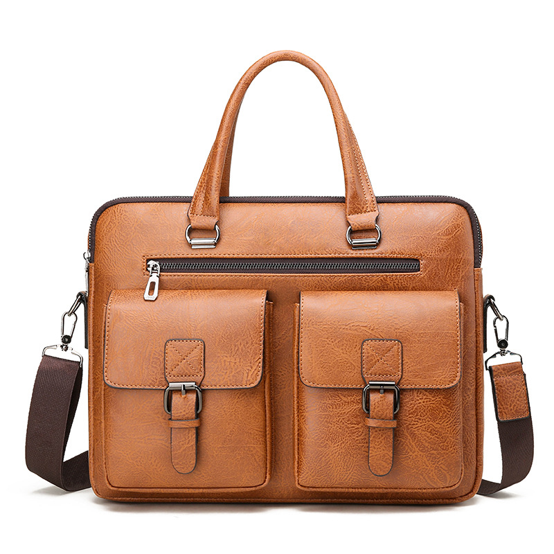 Leatherwork Letters - Luxe Merk Man Business Aktetas Tas
