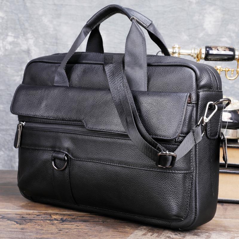 Leather Work Bag Men - Grote Mannen Echt Lederen Handtas Voor
