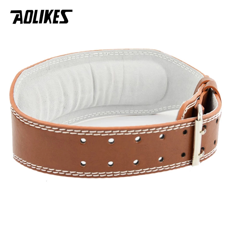 Leather Workout Belt - AOLIKES Nieuwe brede gewichthefriem Bodybuilding Fitnessriemen