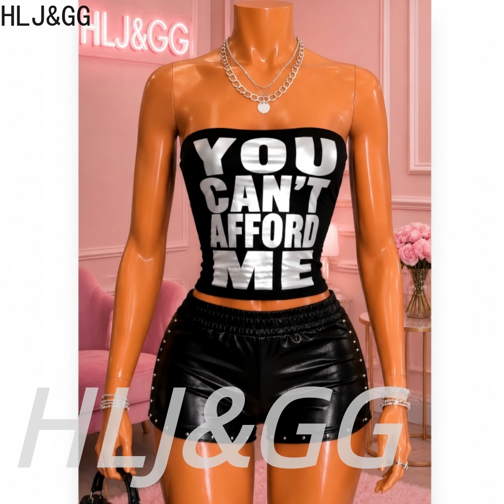 Leatherwork Letters - HLJ&GG Mode Lederen Shorts Met Klinknagels