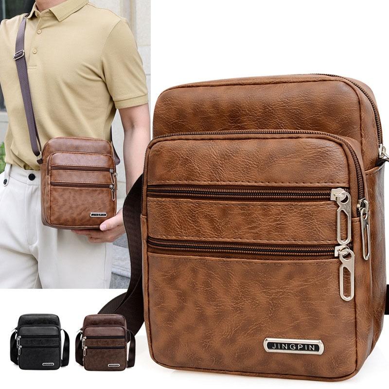 Leather Work Bag Men - Heren PU lederen crossbody schoudertassen Hoge