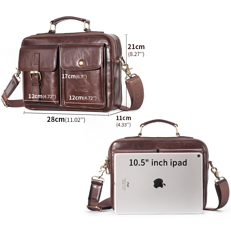 Mannen Echt Lederen Schouderta - Leather Work Bag Men recensie en prijs