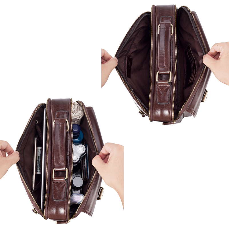 Mannen Echt Lederen Schouderta - Leather Work Bag Men recensie en prijs