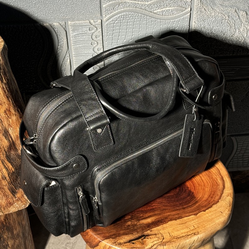 Vintage plantaardig gelooid le - Leather Work Bag Men recensie en prijs