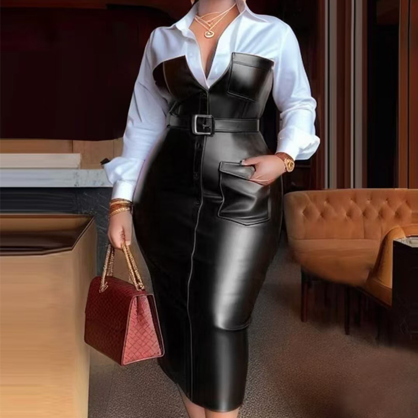 Damesjurk van kunstleer, midi- - Leatherwork Midnight recensie en prijs