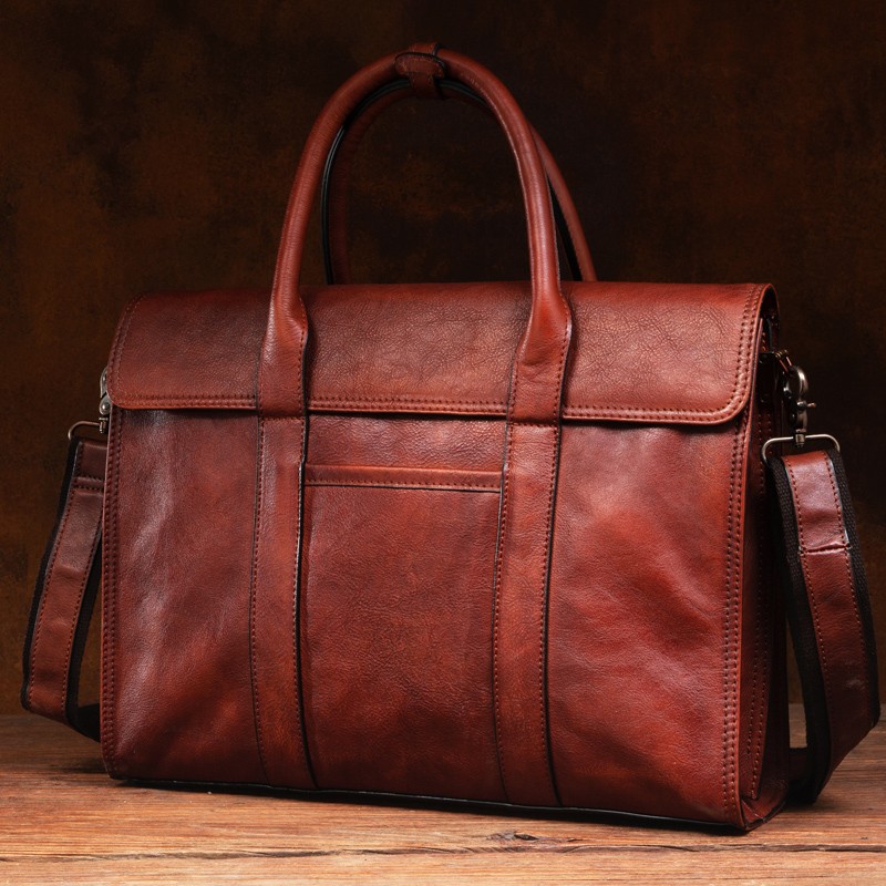 Plantaardig gelooid leren hand - Leather Work Bag Men recensie en prijs