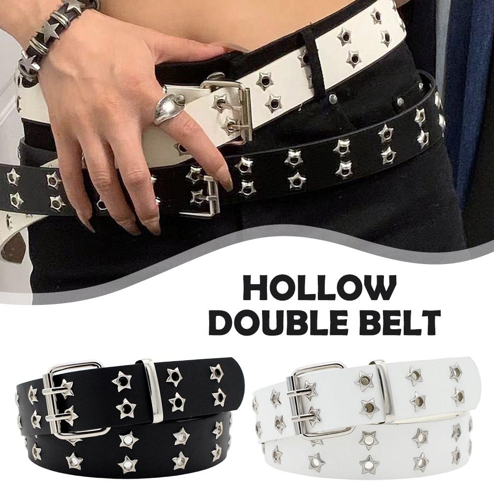 Y2K Punk Lederen Riem met Dubb - Leatherwork Eyelets recensie en prijs