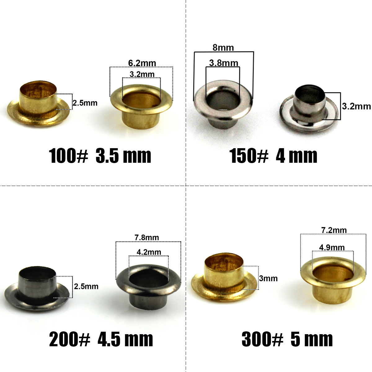 100 sets 4mm messing oogjes me - Leatherwork Eyelets recensie en prijs