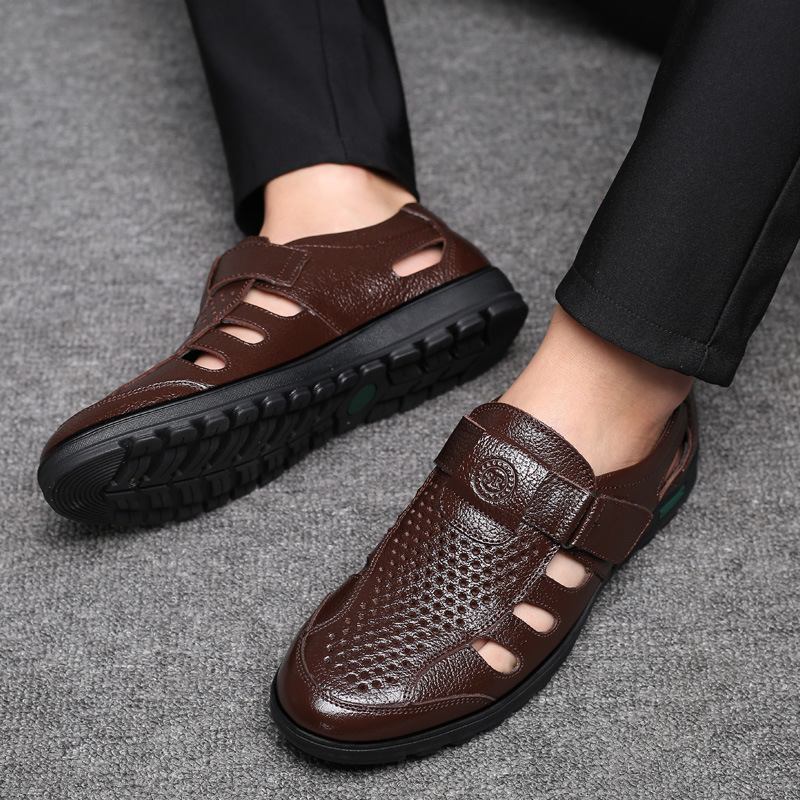 Leren herensandalen Uitgeholde - Leather Work Outfit recensie en prijs